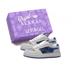 Alxnan Низкие повседневные туфли женские джинсовые синие