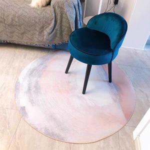 Budis Ковер круглый 100 см диаметр, короткий плюш, европейский современный, для спальни или кресла-качалки, не скользит