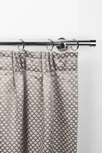 Карниз для штор GARESA "EASY", 1 направляющая, желаемая длина, комплект для штор, выдвижной, настенный, торцевая заглушка, алюминий, с кольцами 66х350 см, Ø 20 мм, цвет chromfarben