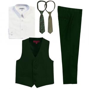 Детский комплект из 5 предметов Gioberti с жилетом и брюками, рубашкой и галстуком, цвет Hunter White