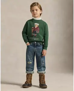 Мальчики 2-7 лет толстовка из флиса с медвежонком Polo Polo Ralph Lauren, зеленый