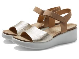 Туфли ECCO Flowt Wedge Cork Sandal, Pure White Gold/Powder