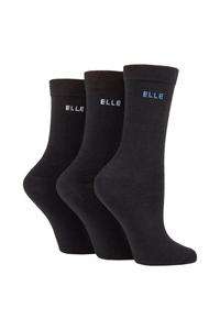 3 пары однотонных, полосатых и узорчатых хлопчатобумажных носков со связанными пальцами ELLE, черный