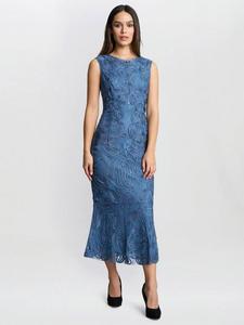 Платье roxanne с цветочным шнуром Gina Bacconi, бирюзовый