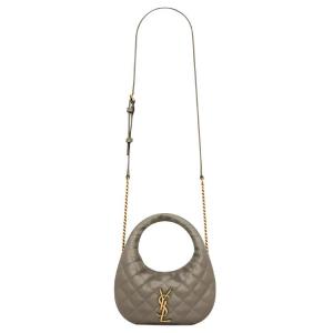 SAINT LAURENT Icarino Мини-сумка через плечо из овчины для женщин Dark Moss Green