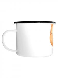 Эмалированная кружка XL Кот обнимается с надписью Белый Mr. & Mrs. Panda