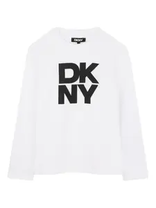 Лонгслив с логотипом Dkny Kids, белый
