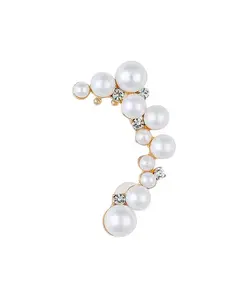 Женские серьги-каффы с жемчугом Sohi, white