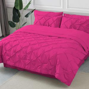 Epic Cotton Комплект постельного белья из хлопка с защипами и стеганой отделкой в цвете hot pink Hot Pink