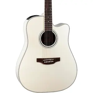 Акустическая электрогитара Takamine GD37CE Dreadnought, перламутрово-белая
