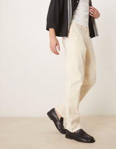 Бежевые узкие расклешенные брюки ASOS DESIGN