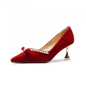 QITUMAUL Туфли на тонком каблуке, женские, красные