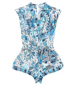 Комбинезон с принтом Anaik Poupette St Barth Kids, Blue Savana Svl