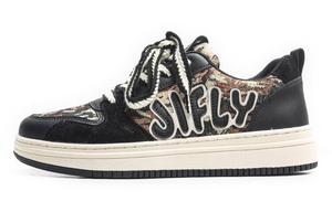 Кроссовки Jifffly Skateboard Shoes Unisex Low-Top Floral Black