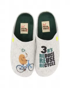 Женские домашние тапочки-сабо серого цвета Hot Potatoes