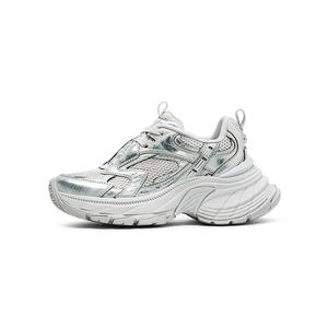 Низкие массивные кроссовки с амортизацией, увеличивающие рост, женские, матово-серебристые Coup De Foudre, Matte Silver