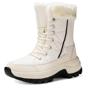 Medd Женские зимние ботинки черно-бежевые с бежевым флисовым утеплителем, цвет Fleece-Lined Beige