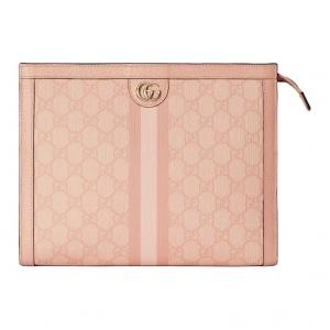 Supreme Canvas Clutch Regular женская розовая GUCCI, Gift Set(Set+Box+Shopping Bag)