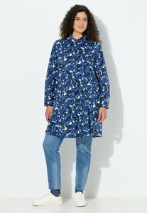 Блуза Ulla Popken BUCHSTABEN A-LINIE HEMDKRAGEN LANGARM, Ink Blue/Blue