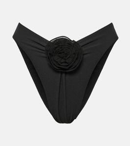 Плавки бикини с высокой талией и цветочной аппликацией Same, черный