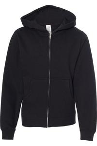 Independent Trading Co. Молодежная толстовка средней толщины с капюшоном и застежкой-молнией, черный