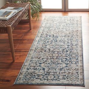 Ковер-дорожка safavieh antique patina collection, blue & beige, традиционный дизайн, не линяет и прост в уходе, идеален для помещений с высокой проходимостью в гостиной, спальне, столовой (anp634m-28), 72 x 244 см