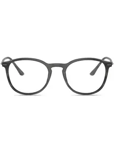 Очки в круглой оправе в полоску Giorgio Armani, серый