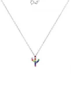 Ожерелье с подвеской в виде разноцветного кактуса из кубического циркония, 18 дюймов Macy'S, rhodium