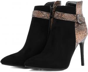 Женские ботильоны CoceMoce на высоком каблуке-стилетто с острым носком, короткие ботинки с молнией, змеиный принт, осенне-зимняя обувь для платьев, вечерние, для свиданий и бальных танцев