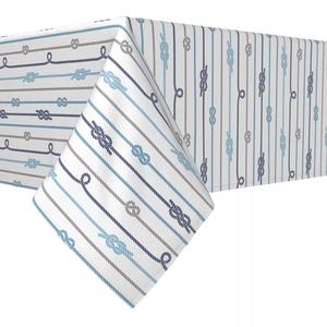 Прямоугольная скатерть, 100% хлопок, 52x104 дюйма, полоса с морским узлом из веревки