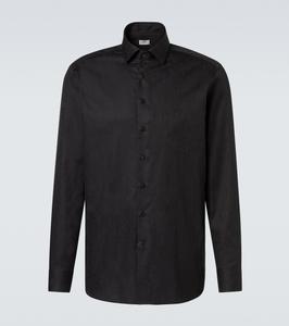 Рубашка из хлопкового жаккарда с узором пейсли Etro, черный
