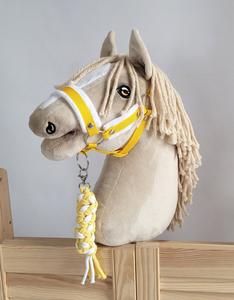 Набор Hobby Horse: недоуздок А3 с белым мехом + веревочный привязь - белый и желтый. Inna marka