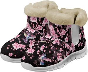 Зимние ботинки chaqlin Hummingbird с пометом, противоскользящие, с флисовой подкладкой и плоским каблуком, удобные, для холодной погоды, для повседневного ношения на улице, розовый/вишневый