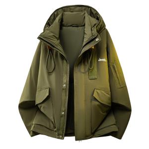 Пуховик Unisex с капюшоном Moderate Jeep, military зеленый