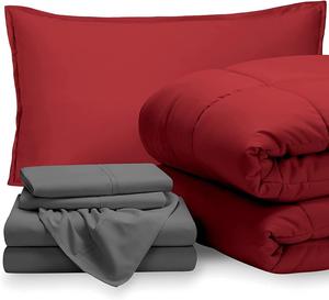 Denn Bedding Комплект постельного белья из египетского хлопка 600 TC серо-винного цвета Grey/Wine