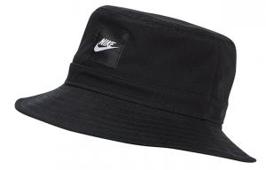 Nike Хлопковая плетеная шляпа-ведро детская черная, Black