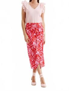 Жозефина Облегающая юбка с принтом примулы Tyler Boe, розовый