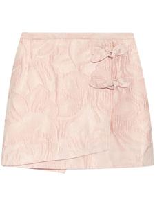 GANNI юбка-шорты из клоке с бантом, розовый