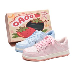 OAOQ Износостойкие дышащие легкие низкие кеды унисекс разноцветные розово-голубые, цвет Pink Blue Mismatched