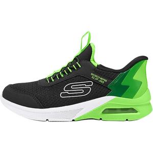 Кроссовки для бега с низким верхом, устойчивые к истиранию, для детей Skechers Kids, черный/зеленый