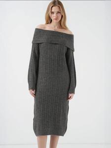 Вязаное платье Bigdart, антрацит