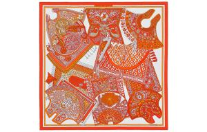 HERMES Шелковый шарф оранжевый Women's Orange, Orange