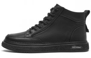 Mulinsen Тёплые износостойкие высокие скейтерские ботинки для мужчин с утеплением на флисе - чёрные, цвет Black (Fleece-Lined)