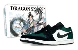 Jordan Кроссовки Air 1 Reverse Black Green устойчивые к истиранию низкие винтажные баскетбольные unisex зеленые