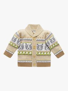 Детский кардиган из овечьей шерсти Dog Purebaby, Herding Fairisle