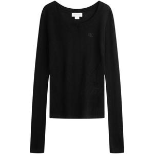 SS25 Вязаный топ для женщин Calvin Klein, черный