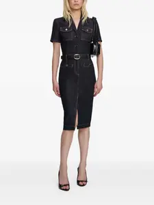 Платье-рубашка длины миди Self-Portrait, синий