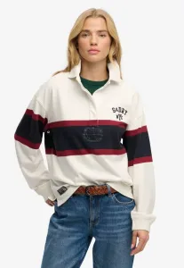 Регбийная поло-рубашка в полоску в стиле «наследие» Superdry & Co, Off White
