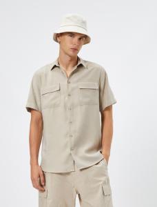 Повседневная рубашка Koton Regular fit Button Up Shirt, хаки