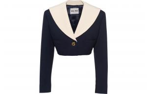 SS22 Укороченное Пальто Женское Морской Синий MIU MIU